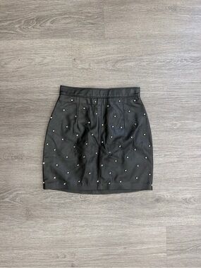 Northbound Leather Studded Black Mini Skirt Size Small